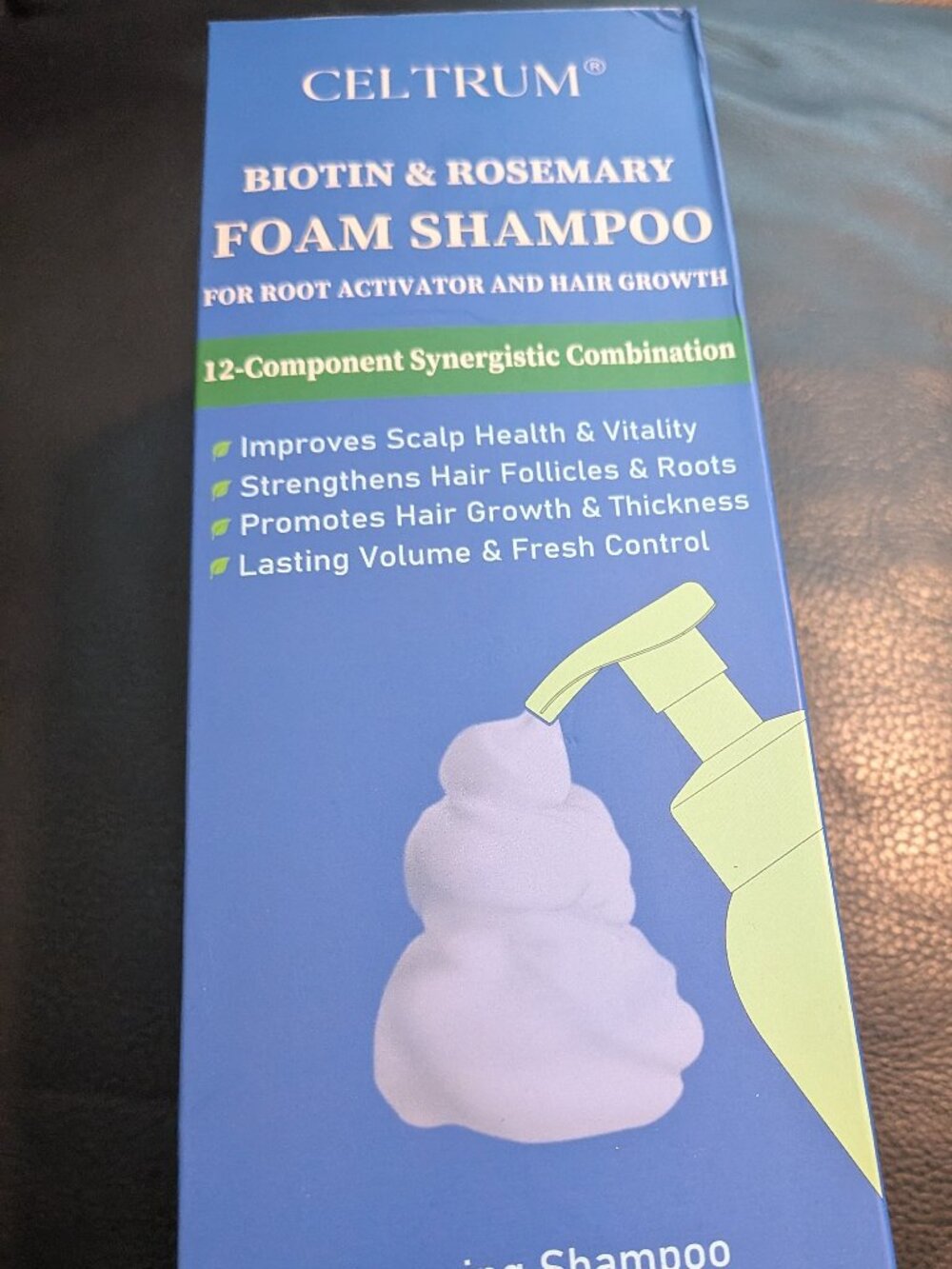 NIB Celtrum Biotin & Rosemary Foam Shampoo Root Activator Hair Growth 13.53 oz